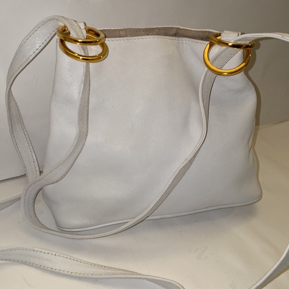 Women Vintage Leather White Crossbody Purse By Paloma Picasso/Women Designer Bag - Picture 6 of 11